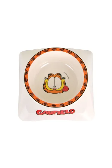Garfield Miska z melaminy dla kota, bia�a/szara