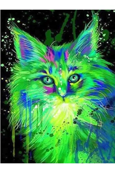 Norimpex Diamentowa mozaika - Kot z zielonej po�wiaty 30x40cm