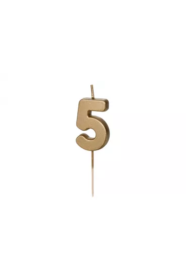 PartyDeco �wieczka urodzinowa 5 z�ota 4.5cm