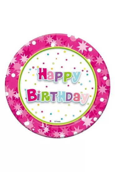 Godan Talerz papierowy Happy Birthday 6 szt.