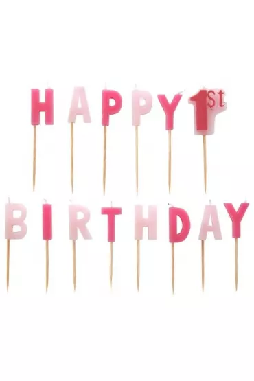 Amscan Zestaw �wieczek "happy 1st birthday" girl