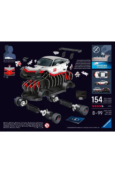 Puzzle Iconics 108 el. 3D Porsche 911 GT3 Cup Ravensburger