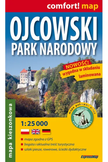 Ojcowski Park Narodowy mapa kieszonkowa 1:25 000 laminowana