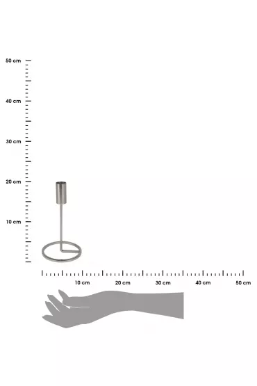 H&S Decoration Nowoczesny wiecznik w kolorze srebra 19 cm