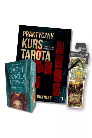 Zestaw Tarot �wiat�a i Cienia z ksi��k� Praktyczny Kurs Tarota i zak�adk�