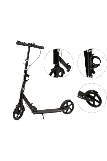 Hulajnoga miejska dla dzieci i m�odzie�y sk�adana regulacja wysoko�ci 95-105 cm ko�a 200 mm uchwyt na bidon Bauerkraft