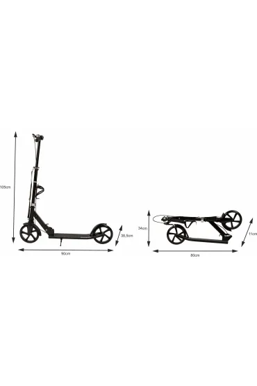 Hulajnoga miejska dla dzieci i m�odzie�y sk�adana regulacja wysoko�ci 95-105 cm ko�a 200 mm uchwyt na bidon Bauerkraft