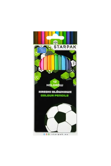 Kredki o��wkowe 12 kolor�w Football STARPAK 553554