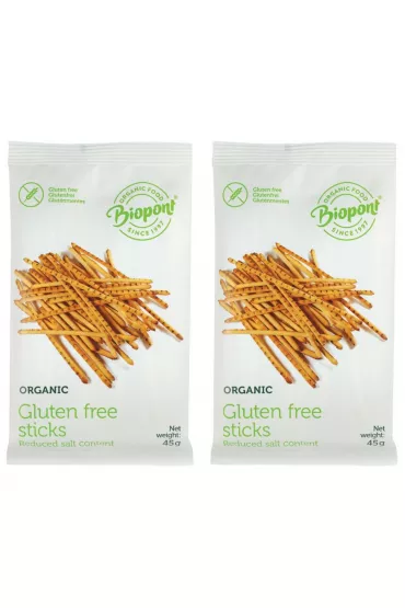 Biopont Paluszki lekko solone bezglutenowe Zestaw 2 x 45 g Bio