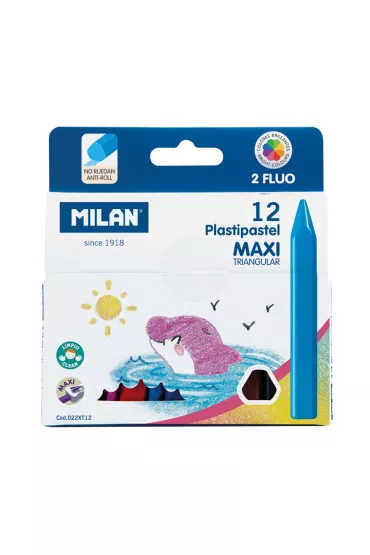 Milan Kredki �wiecowe Maxi tr�jk�tne 12 szt.