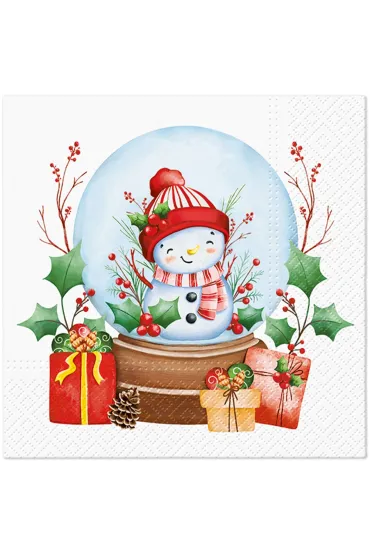 Paw Serwetki BN Lunch Tete a Tete Snowman in a ball 33x33 20 szt.