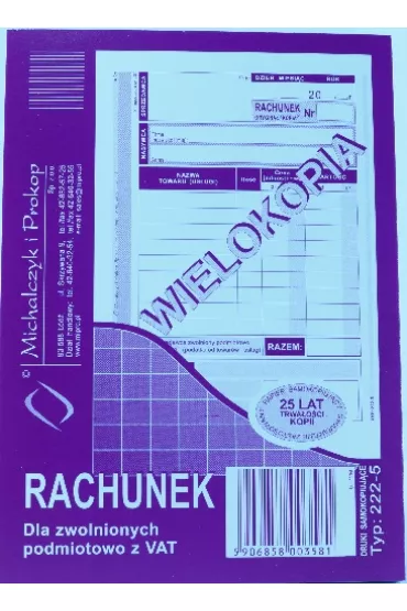 Michalczyk i Prokop Rachunek dla zwolnionych z VAT