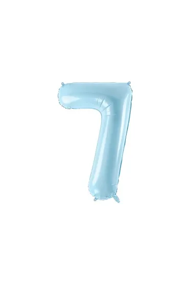 PartyDeco Balon foliowy 7 jasny niebieski 86cm