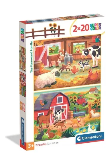 Puzzle 2x20 el. SuperColor. The Farmyard Family Clementoni