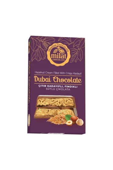 Milat Czekolada dubajska z ciastem kataifi i kremem z orzechw laskowych 60 g