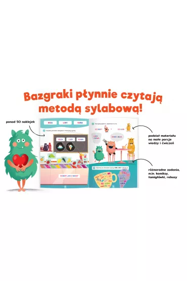 Bazgraki czytaj wyrazy i zdania. Czytanie sylabowe. Elementarz. Kapitan Nauka - Katarzyna Urbaniak, Zuzanna  Osuchowska, Areta Puchalska
