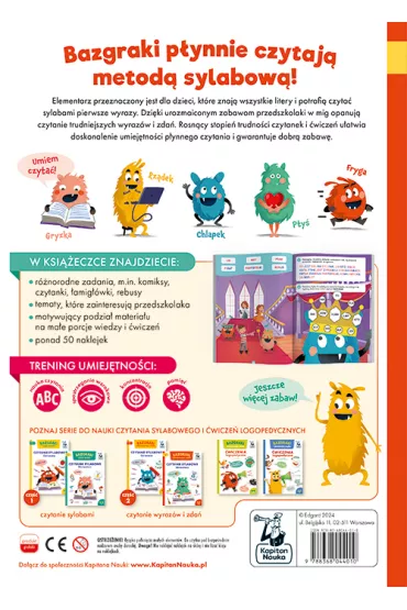 Bazgraki czytaj wyrazy i zdania. Czytanie sylabowe. Elementarz. Kapitan Nauka - Katarzyna Urbaniak, Zuzanna  Osuchowska, Areta Puchalska