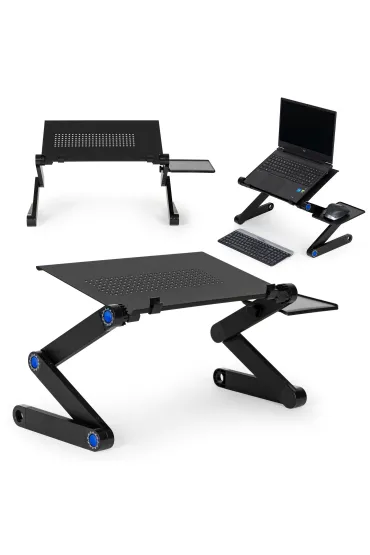 Modernhome Podstawka stolik stojak pod laptop aluminiowy sk�adany z regulacj� 2 blaty
