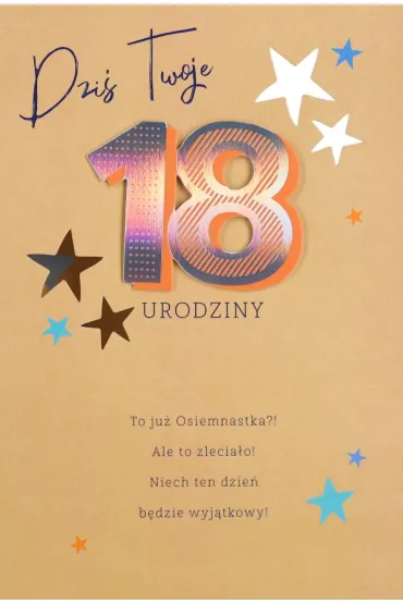 Karnet okazjonalny B6 z kopert� 18 Urodziny PAN DRAGON HM200-2783