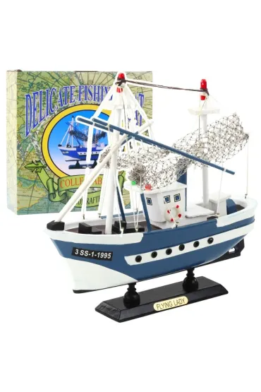 Model kolekcjonerski Statek Flying Lady niebieski LeanToys