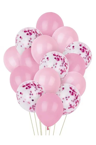 Zestaw balon�w r�owe mix 15 szt PARTY GO