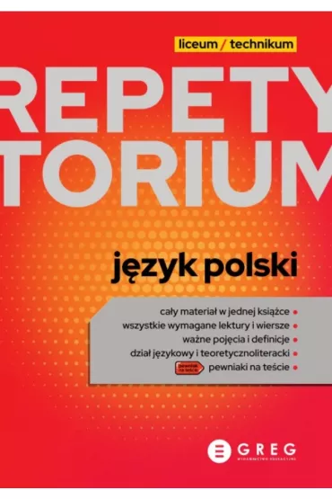 J�zyk polski. Repetytorium. Liceum i technikum