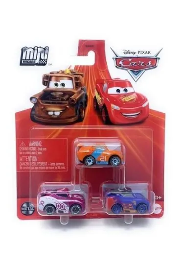 Cars Auta Mikroauta 3-pak Mattel