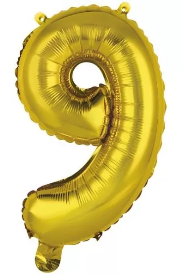 Amscan Balon foliowy mini cyfra 9 z�ota 30x40cm