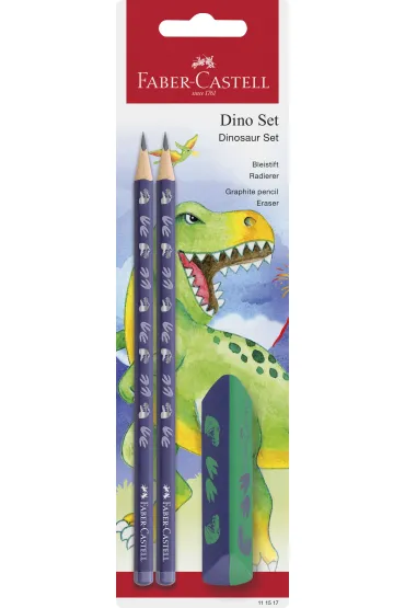 Faber-Castell Zestaw szkolny Dinozaur 2 o��wki + gumka