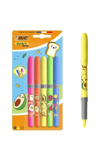 Zakre�lacz 5 kolor�w Kawai neon grip BIC 528643