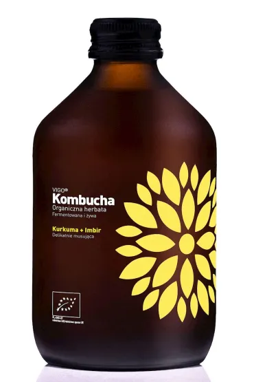 Vigo Yoko Kombucha z kurkum� i imbirem bezglutenowa Zestaw 8 x 330 ml Bio