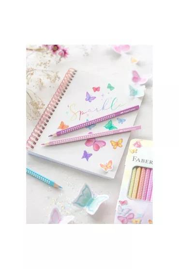 Faber-Castell Kredki o��wkowe Sparkle Pastel w metalowym opakowaniu 12 szt.