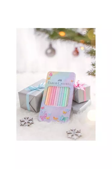 Faber-Castell Kredki o��wkowe Sparkle Pastel w metalowym opakowaniu 12 szt.