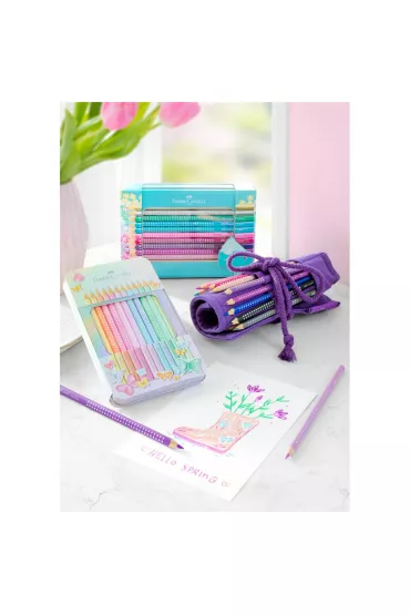 Faber-Castell Kredki o��wkowe Sparkle Pastel w metalowym opakowaniu 12 szt.
