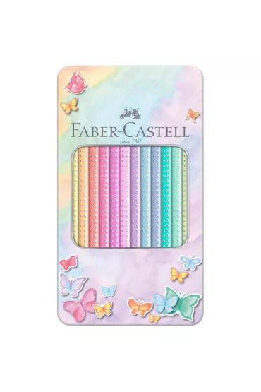 Faber-Castell Kredki o��wkowe Sparkle Pastel w metalowym opakowaniu 12 szt.