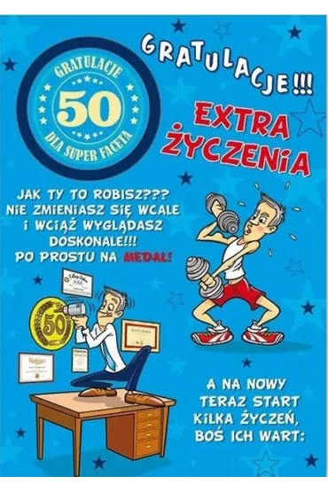 Stamp Karnet Party naklejany B6 + koperta Urodziny 50