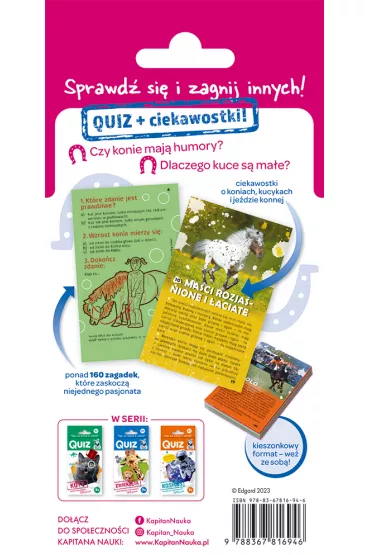 Kapitan Nauka. Quiz. Konie i kucyki 7+ - Ma�gorzata Domino, Kaja  Sanokowska