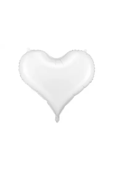PartyDeco Balon foliowy Serce bia�y 75x64.5cm