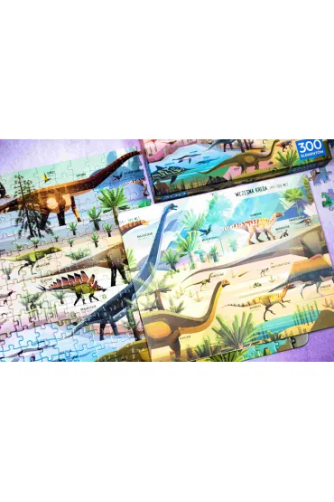 Ksi��ka i puzzle 300 el. Dinozaury Wilga Play - Rachel Firth