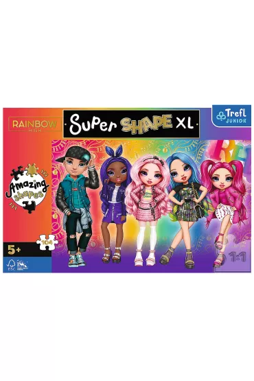 Puzzle 104 el. Super Shape XL. Stylowe Rainbow High Trefl