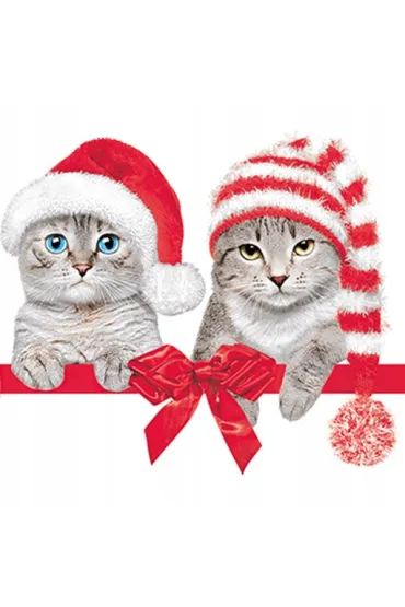 Serwetki Lunch Maki BN - Lovely Cats in Christmas Hats SLGW026201 20 szt.