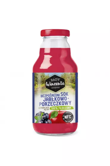 Sady Wincenta Sok 100% jabkowo-porzeczkowy naturalnie mtny toczony NFC 330 ml