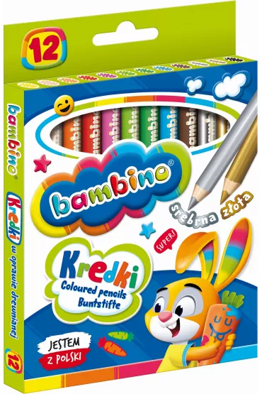 St. Majewski Kredki w oprawie drewnianej Bambino 12 szt.