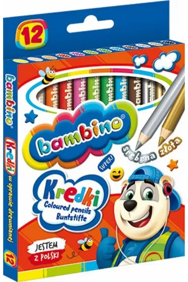 St. Majewski Kredki w oprawie drewnianej Bambino 12 szt.