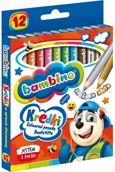 St. Majewski Kredki w oprawie drewnianej Bambino 12 szt.