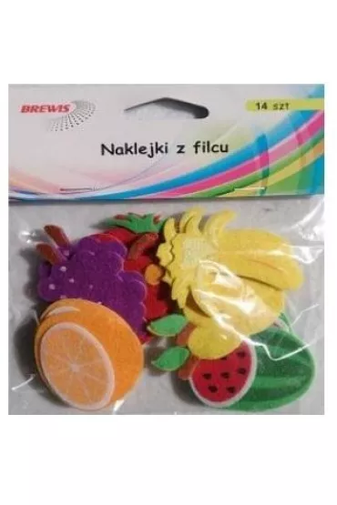 Brewis Naklejki z filcu Owoce 14 szt.