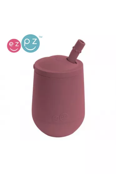 Ezpz Silikonowy kubeczek ze somk Mini Cup + Straw Training System Mauve 120 ml