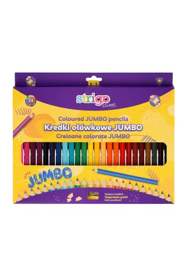 Strigo Kredki o��wkowe Jumbo tr�jk�tne z temper�wk� 24 szt.