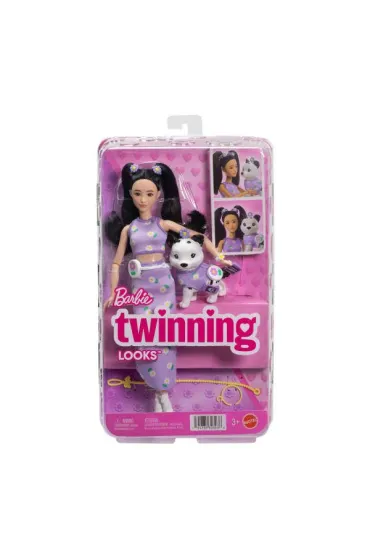 Barbie Jednakowa stylizacja Lalka i piesek Kwiatki Mattel