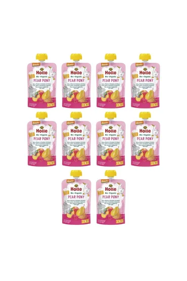 Holle Mus Gruszkowy kucyk (Gruszka - brzoskwinia - malina - orkisz) od 8 miesi�ca Demeter Zestaw 10 x 100 ml Bio